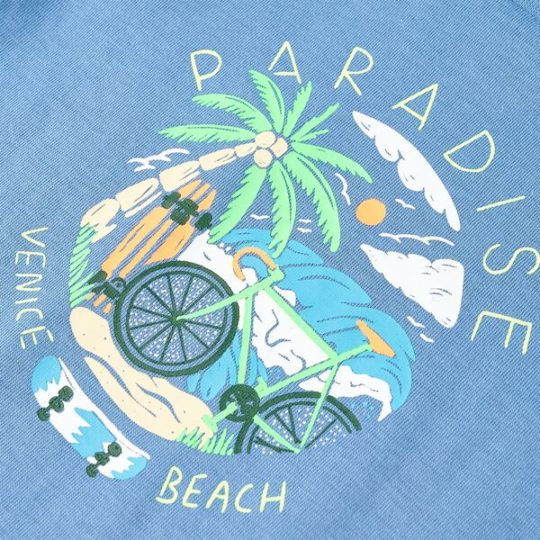 Otroška majica s kratkimi rokavi srednje modra 104