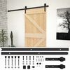 vidaXL Drsna vrata 80 x 210 cm Trdna borovina Naravna in črna