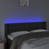 vidaXL LED posteljno vzglavje črno 147x16x78/88 cm umetno usnje