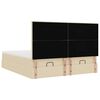 vidaXL Otomanski posteljni okvir z vzmetnicami krem 200x200 cm blago