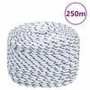 vidaXL Vrv za čoln bela 6 mm 250 m polipropilen