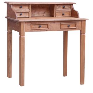 vidaXL Pisalna miza s predali 90x50x101 cm trden mahagonij