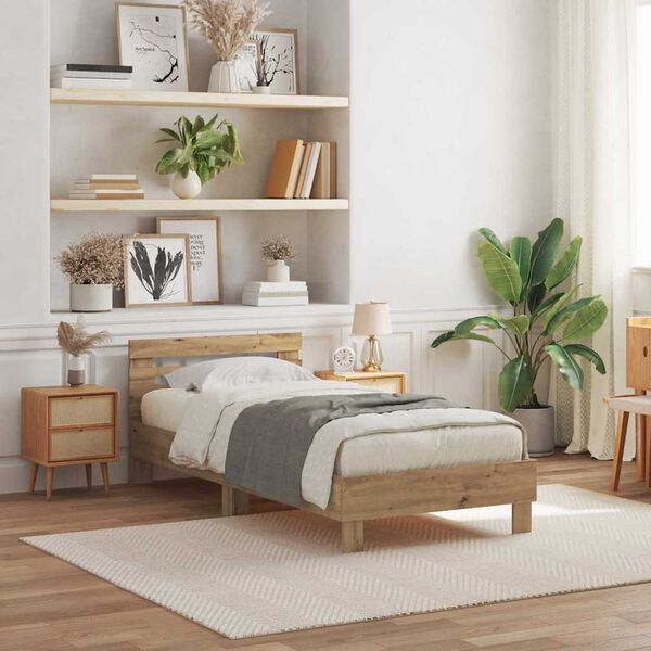 vidaXL Konstrukcija postelje artisan hrast 90 x 200 cm Konstruiran les