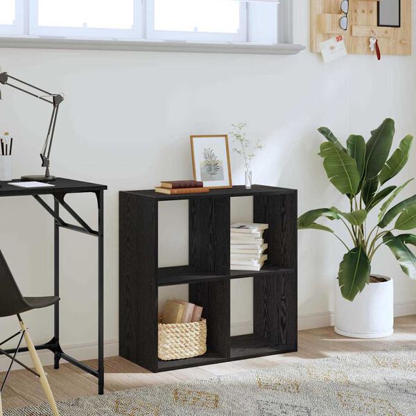 vidaXL Knjižna polica Črni hrast 68,5 x 32 x 68,5 cm Konstruiran les