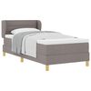 vidaXL Postelja z vzmetnico z vzglavjem Taupe 90 x 200 cm blago