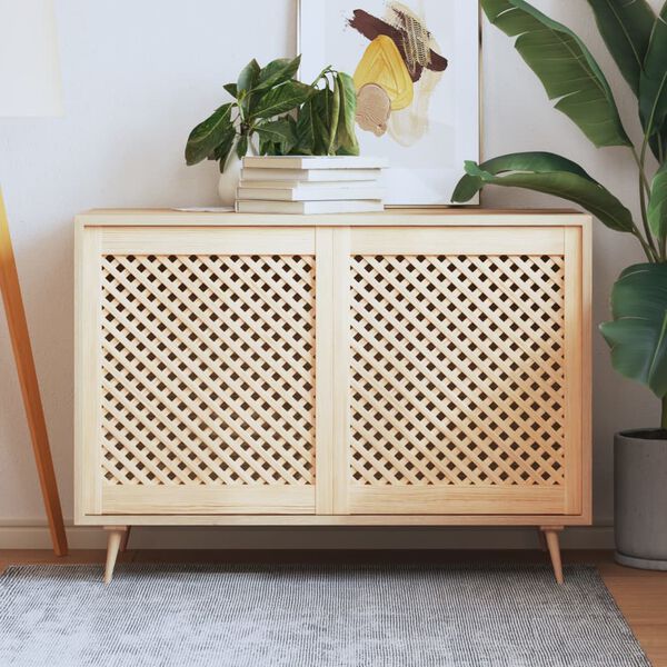 vidaXL Vrata za omarico z mrežico 2 kosa 59,5x69 cm trdna borovina