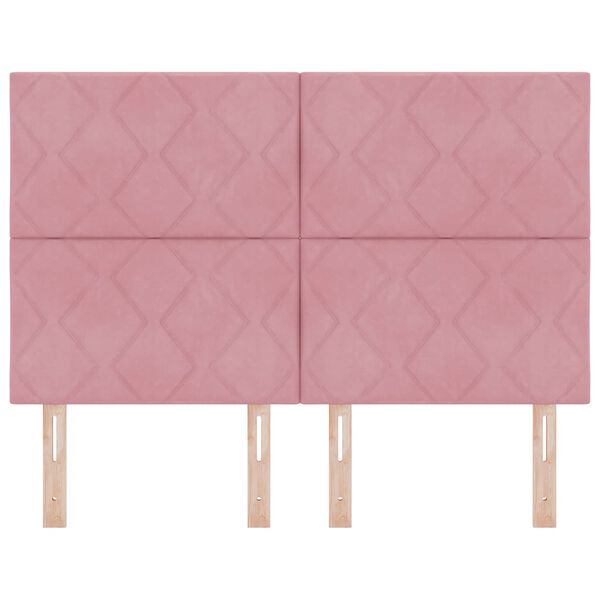 vidaXL Vzglavje z vzglavjem Roza 160 cm Žamet