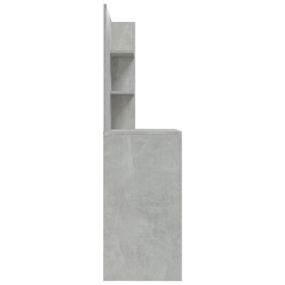 vidaXL Toaletna mizica z ogledalom betonsko siva 74,5x40x141 cm