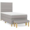 vidaXL Box spring postelja z vzmetnico svetlo siva 80x200 cm blago