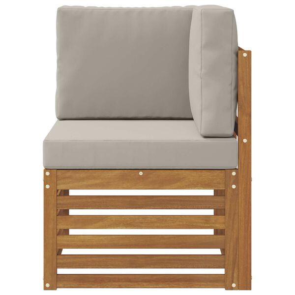 vidaXL Zunanja kotna sedežna garnitura Masiven les akacije Naravna