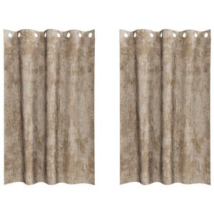 vidaXL Velvete zavese z zavesami 2 pcs Šampanjec 175 x 140 cm Žamet