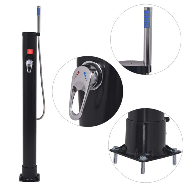 vidaXL Solarni tuš 8 L PVC jeklo