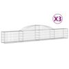 vidaXL Obokane gabion ko&scaron;are 3 kosi 300x30x40/60 cm pocinkano železo