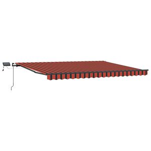 vidaXL Vlečna tenda oranžna in rjava 400 &times; 350 cm Tkanina in aluminij