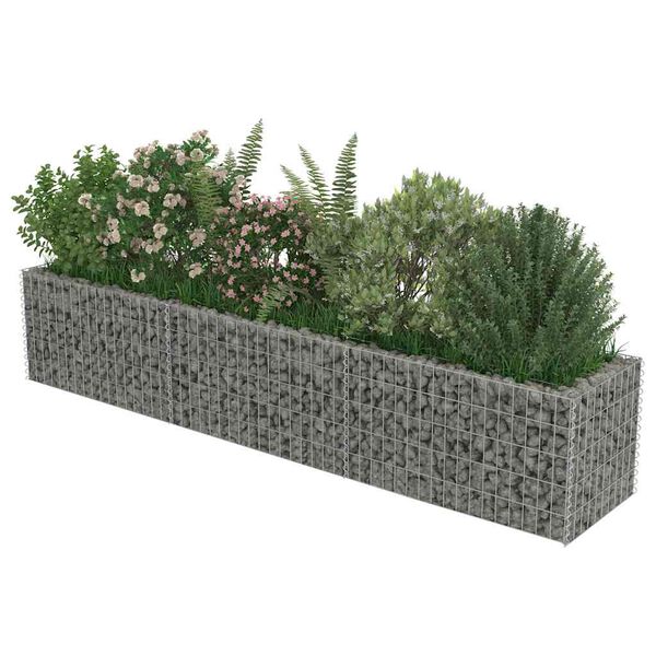 vidaXL Visoka greda gabion pocinkano jeklo 270x50x50 cm