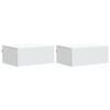 vidaXL Stenski nočni omarici s predalom 2 pcs Bela 49 x 34,5 x 20 cm