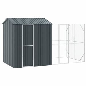 vidaXL Ptičnik Antracit 418 x 210 x 247 cm Cinkana jeklena