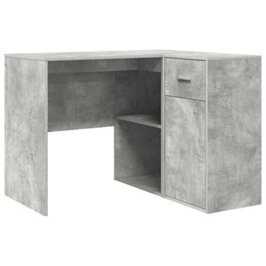 vidaXL Kotni&scaron;ka miza s predalom z vrati Betonsko siva 102 x 88 x 75 cm