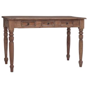 vidaXL Pisalna miza s predali 117x57x75 cm trden mahagonij