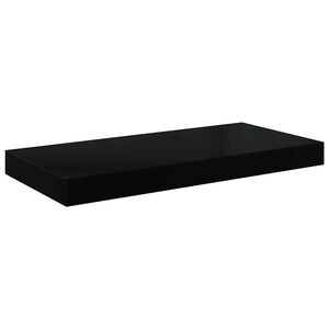 vidaXL Lebdeča polica visok sijaj črna 50x23,5x3,8 cm MDF