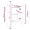 vidaXL Kopalni&scaron;ka omarica z okroglim ogledalom LED hrast 54x54x17,5 cm