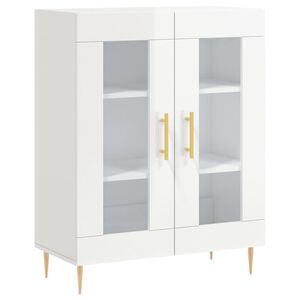 vidaXL Komoda visok sijaj bela 69,5x34x90 cm inženirski les