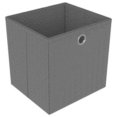 vidaXL Regal s 4 škatlami črn 69x30x72,5 cm blago
