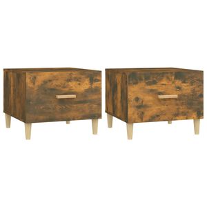 vidaXL Klubske mizice 2 kosa dimljeni hrast 50x50x40 cm inženirski les