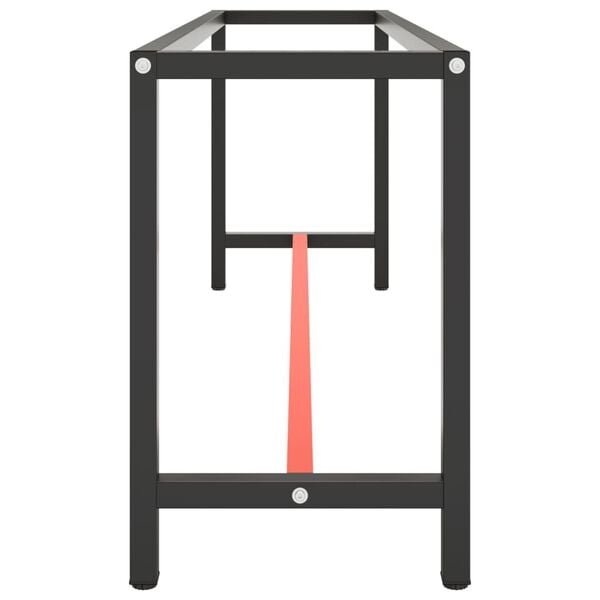 vidaXL Okvir za delovno mizo mat črn in mat rdeč 210x50x79 cm kovinski