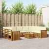 vidaXL Sedežne garniture 10 pcs Naravna in smetana Masiven les akacije