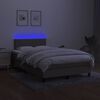 vidaXL Box spring postelja z vzmetnico LED taupe 120x190 cm blago