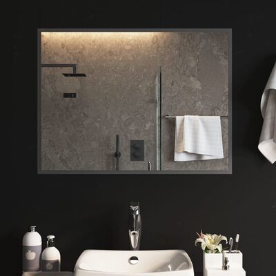 vidaXL LED kopalniško ogledalo 80x60 cm