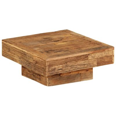 vidaXL Klubska mizica iz predelanega odsluženega lesa 70x70x30 cm