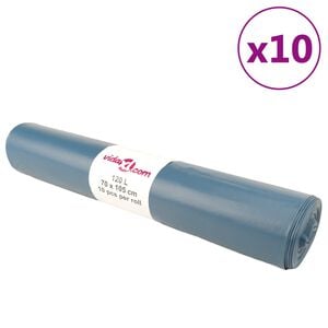 vidaXL Vrečke za smeti 100 kos modre 120 L