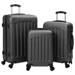 vidaXL Kovček 3 kos Temno siva 50 x 31 x 78 cm ABS plastika