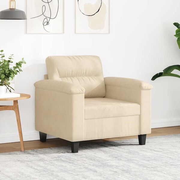 vidaXL Fotelj krem 60 cm tkanina iz mikrovlaken