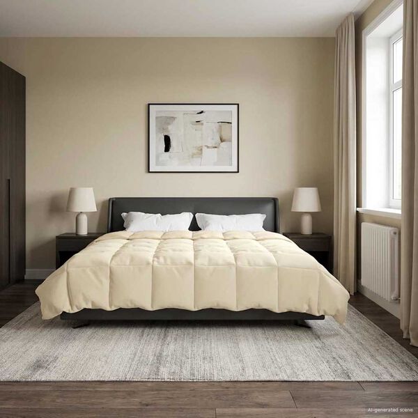 vidaXL Poletna odeja &Scaron;onerisan krema 240 x 260 cm Mikrovlakna