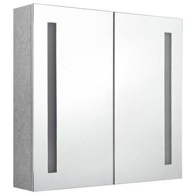 vidaXL LED kopalniška omarica z ogledalom betonsko siva 62x14x60 cm