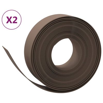 vidaXL Vrtna obroba 2 kosa rjavi 10 m 15 cm polietilen