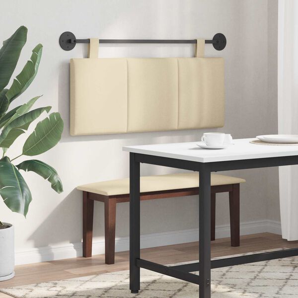 vidaXL Visoki naslon za glavo Črtasto krema 110 x 55 x 5 cm blago