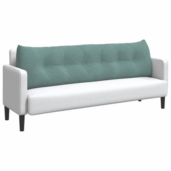 vidaXL Poglavni vzglavnik Morsko zelena 180 x 24 x 50 cm Žamet