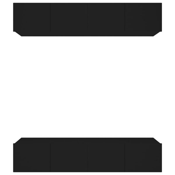 vidaXL TV omarica 4 kosi črna 80x30x30 inženirski les