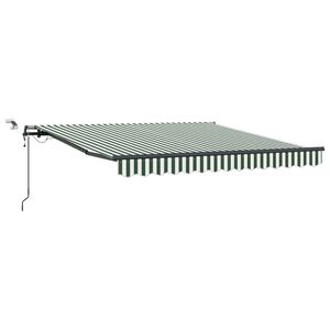 vidaXL Tkanina za senčnik Zelena in Bela 300 x 250 cm Poliester