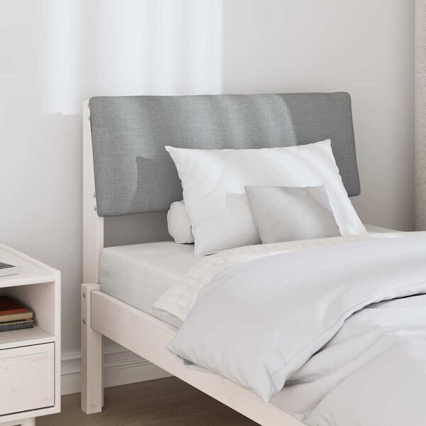 vidaXL Tapecirano vzglavje Svetlo siva 75 cm Masivno borovo les