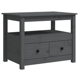 vidaXL Klubska mizica siva 71x49x55 cm trdna borovina