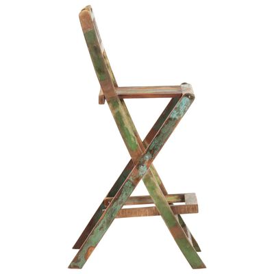 vidaXL Zložljivi zunanji barski stoli 2 kosa trden predelan les