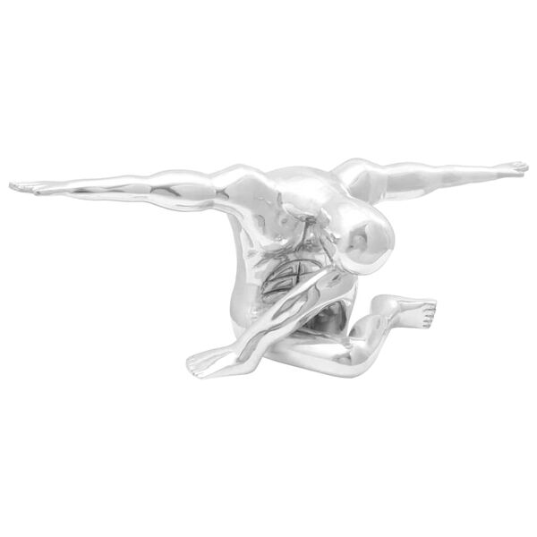 vidaXL Skulptura srebrna 91,5 x 32 x 33 cm Aluminij