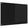 vidaXL Kuhinjski panel Črna 90 x 60 cm kaljeno steklo