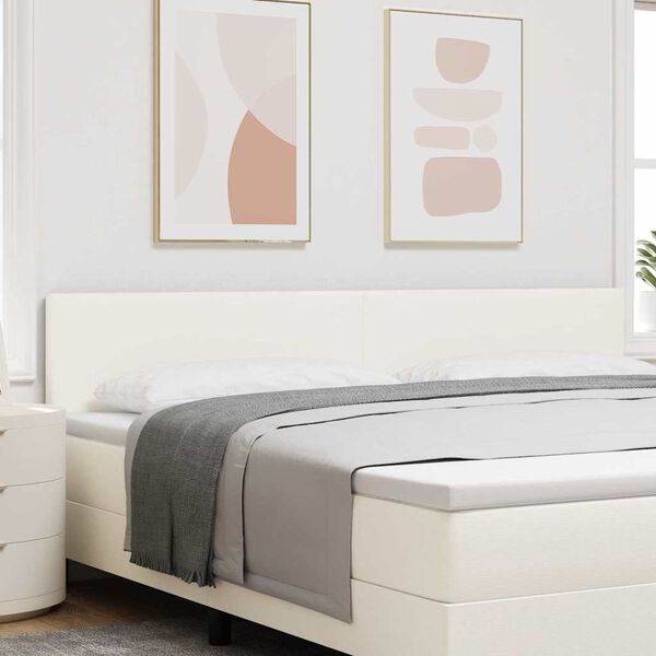 vidaXL Vzglavje z vzglavjem krema 200 cm Umjetno usnje