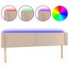 vidaXL LED posteljno vzglavje kapučino 163x16x78/88 cm umetno usnje
